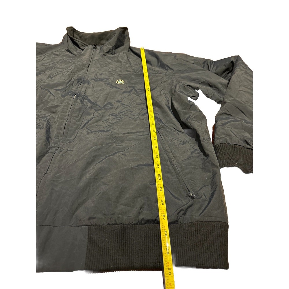 BMW Bomber‎ Jacket Full Zip Mens 3XL Windbreaker Fleece Lined Racer Fitted Logo - Picture 8 of 9